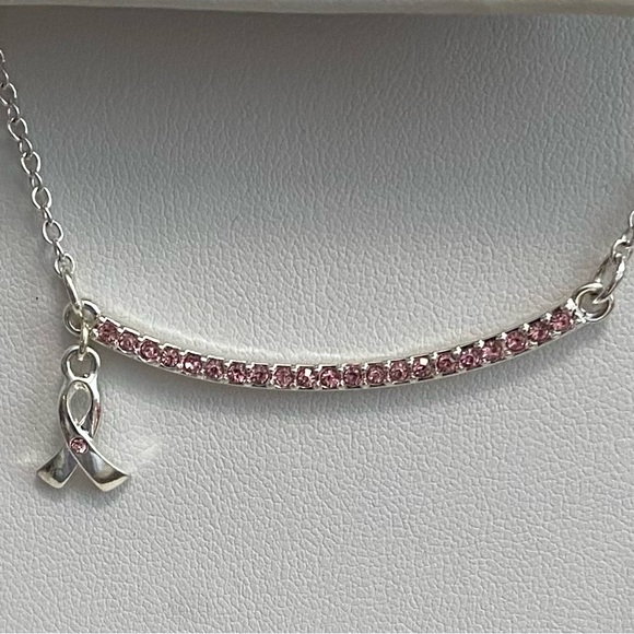 Never worn. Still in box. Avon Pink Hope Ribbon Necklace - Picture 4 of 6